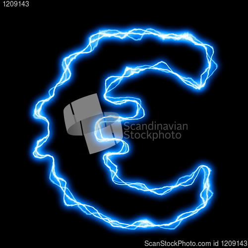 Image of electric lightning letter or font