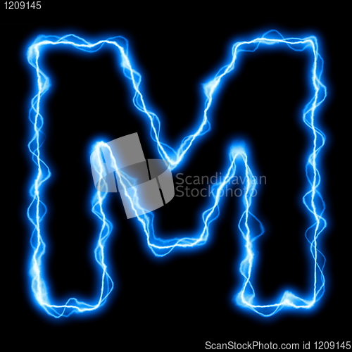 Image of electric lightning letter or font