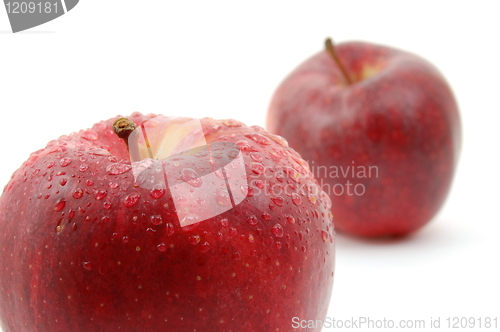 Image of fresh red apple isolated on white background