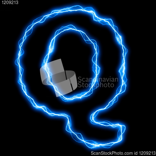 Image of electric lightning letter or font