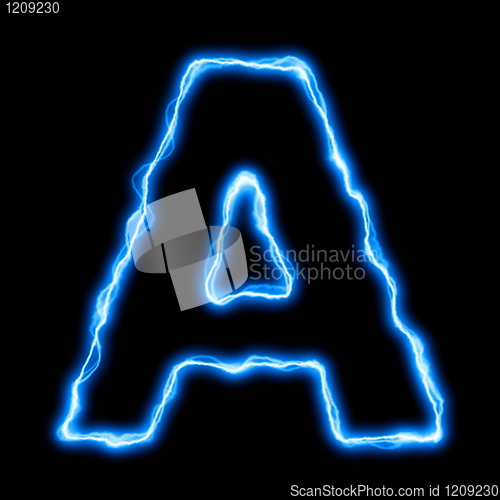 Image of electric lightning letter or font