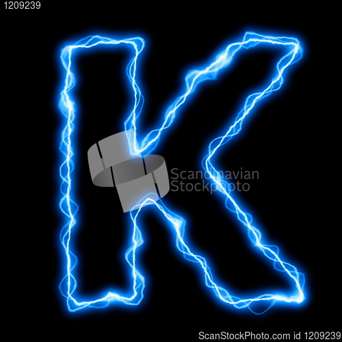 Image of electric lightning letter or font