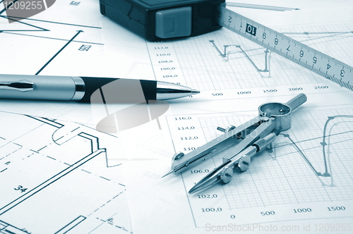 Image of architectur plans of residential real estate