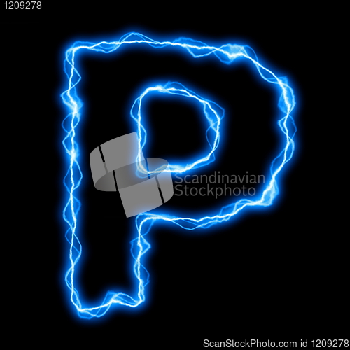 Image of electric lightning letter or font