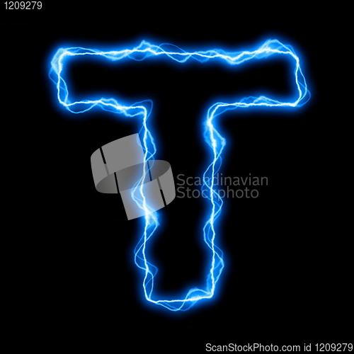 Image of electric lightning letter or font