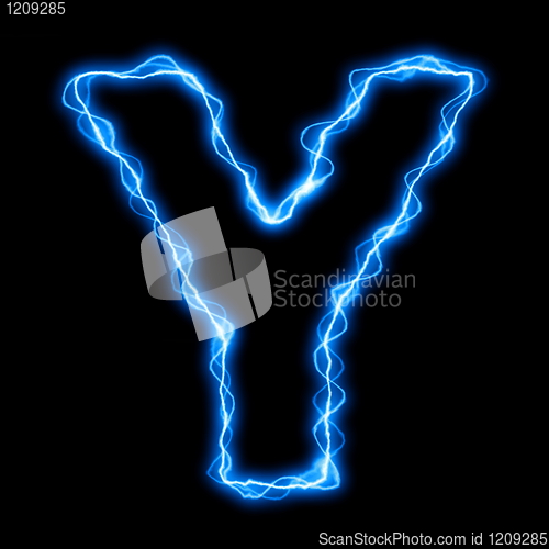 Image of electric lightning letter or font