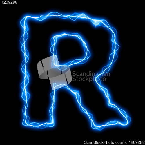 Image of electric lightning letter or font
