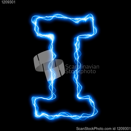 Image of electric lightning letter or font