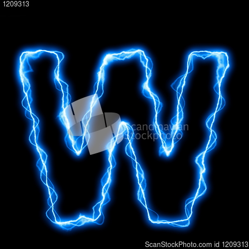 Image of electric lightning letter or font