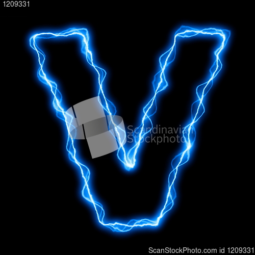 Image of electric lightning letter or font
