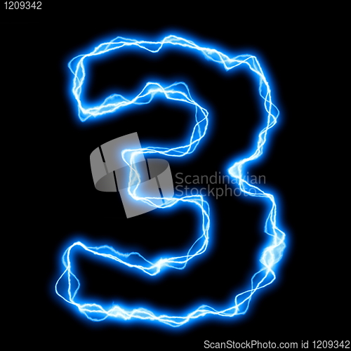 Image of electric lightning letter or font