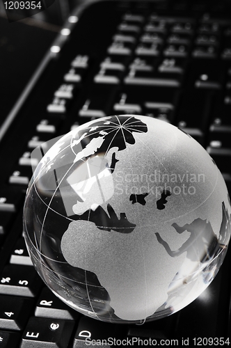 Image of globe and keyboard