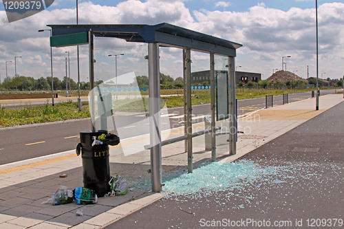 Image of Vandalised bus stop