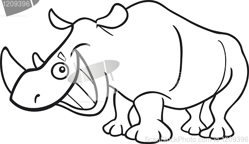 Image of rhinoceros for coloring book