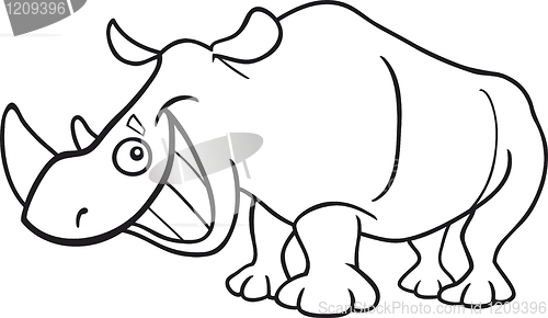 Image of rhinoceros for coloring book