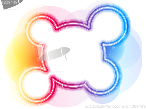 Image of Rainbow Circle Border with Sparkles and Swirls.