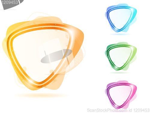 Image of Colorful Neon Bubble Frame Triangle
