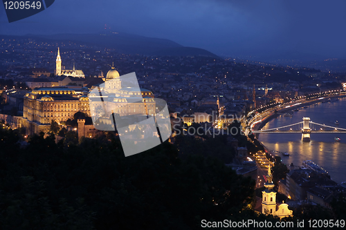 Image of panorama Budapest, Hungary, from fortress Citadel