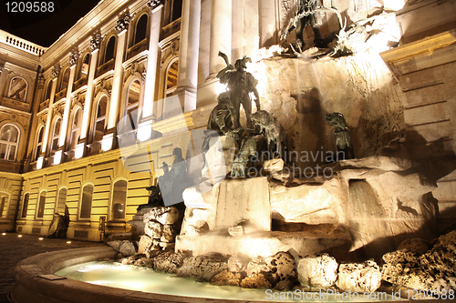 Image of Fountain at the Buda Castle in Budapest, Hungary