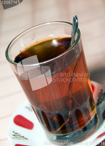 Image of glass of cay tea Istanbul Turkey