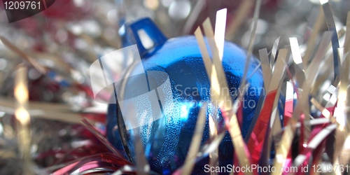 Image of Christmas bauble and tinsel