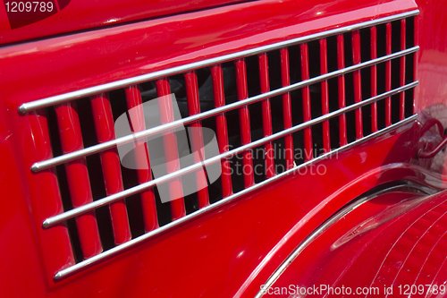 Image of Vintage automobile vent detail .