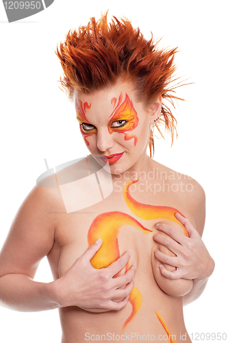 Image of fire bodyart