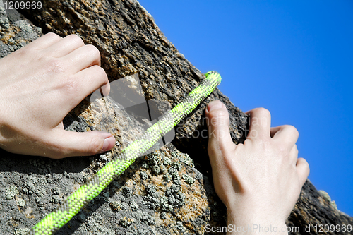 Image of climbers hands