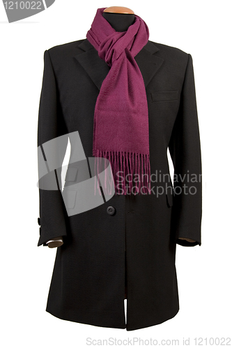 Image of Front view of black elegant suit