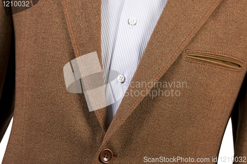 Image of brown suit detail