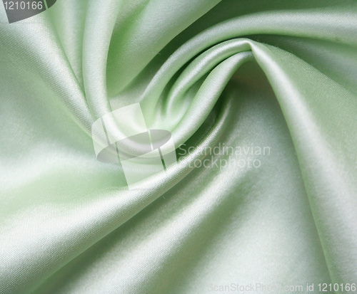 Image of Smooth elegant green silk as background