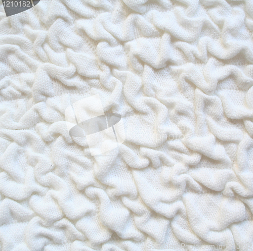 Image of White knitted fabric as background