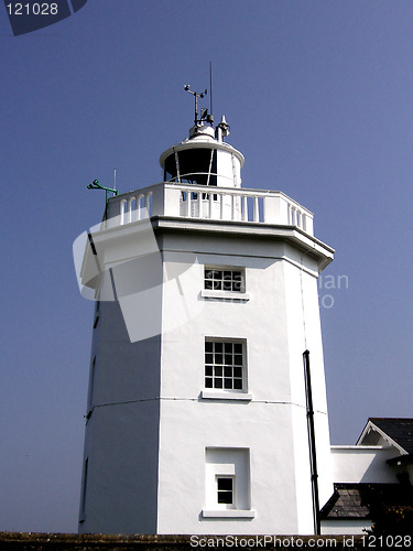 Image of lighthouse against blue sky