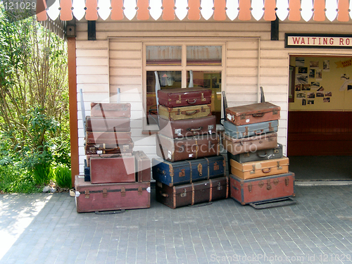 Image of vintage trunks and suitcases