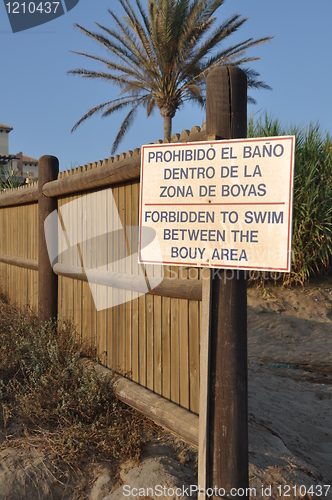 Image of Forbidden to swim sign