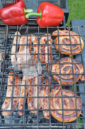 Image of Sausages on Barbecue