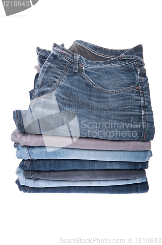 Image of Stack of jeans