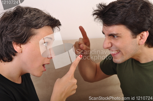 Image of Sister and brother arguing