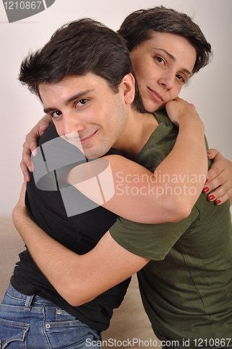 Image of Brother and sister hugging