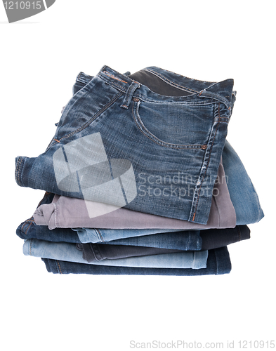 Image of Stack of jeans