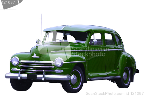 Image of green classic car
