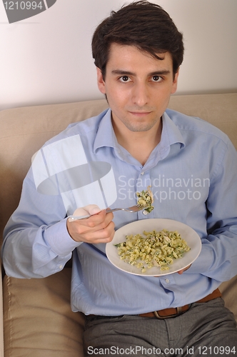 Image of Man having lunch