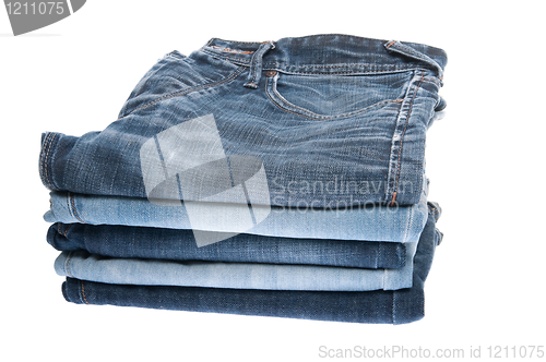 Image of Stack of jeans