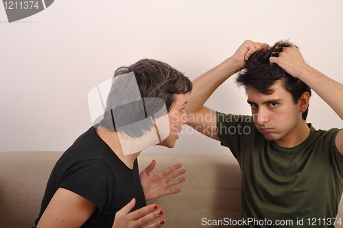 Image of Sister and brother arguing
