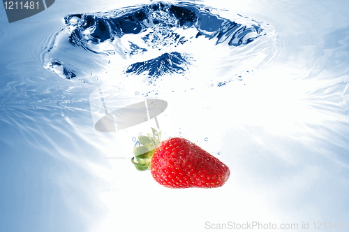 Image of strawberry in water