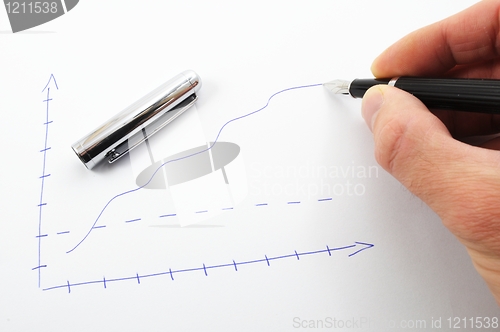 Image of hand and business chart