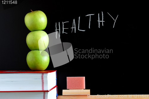 Image of apples and chalkboard