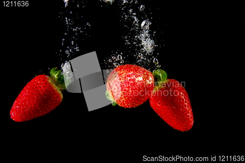Image of strawberry in water