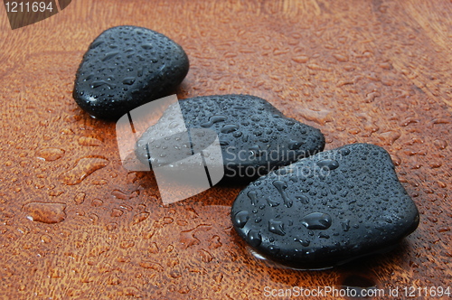 Image of zen concept with stones and leaves