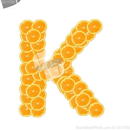 Image of orange fruit alphabet